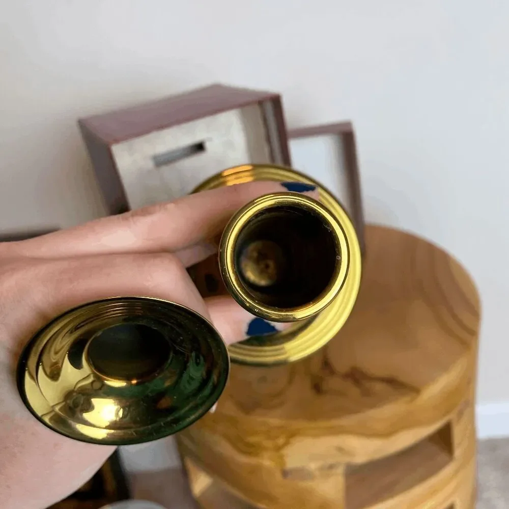 VTG Gorham Solid Brass Convertible Candlestick w/ Box Heirloom Decor